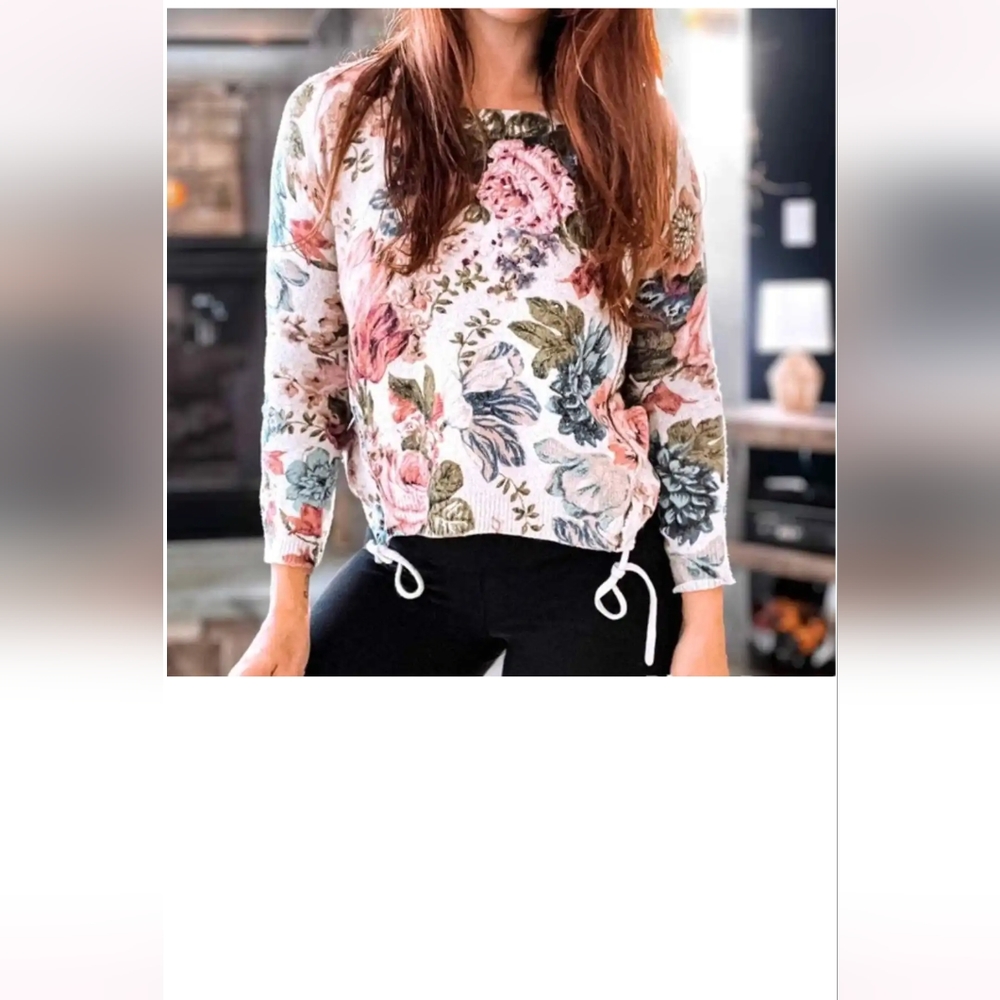 Angel of the North Anthropologie Winter Bouquet Cashmere Wool blend Sweater